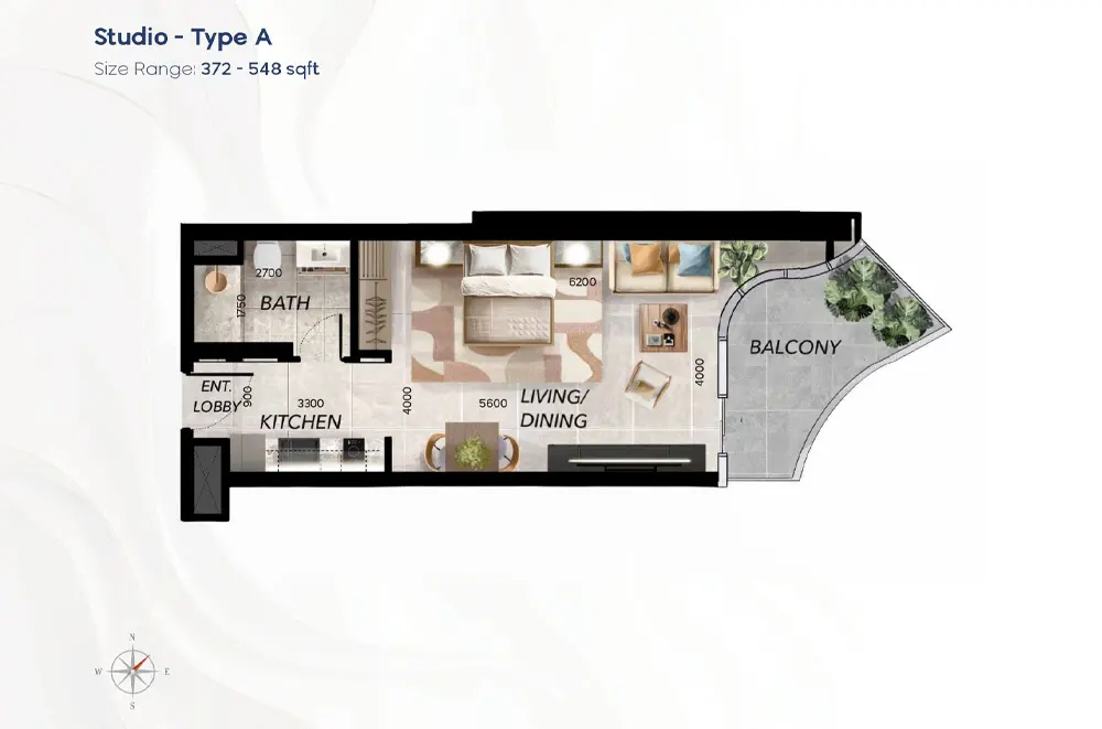 Studio Appartment floor plan
