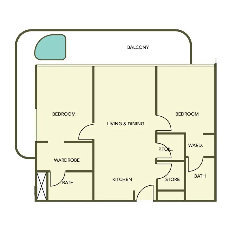 2 bedroom