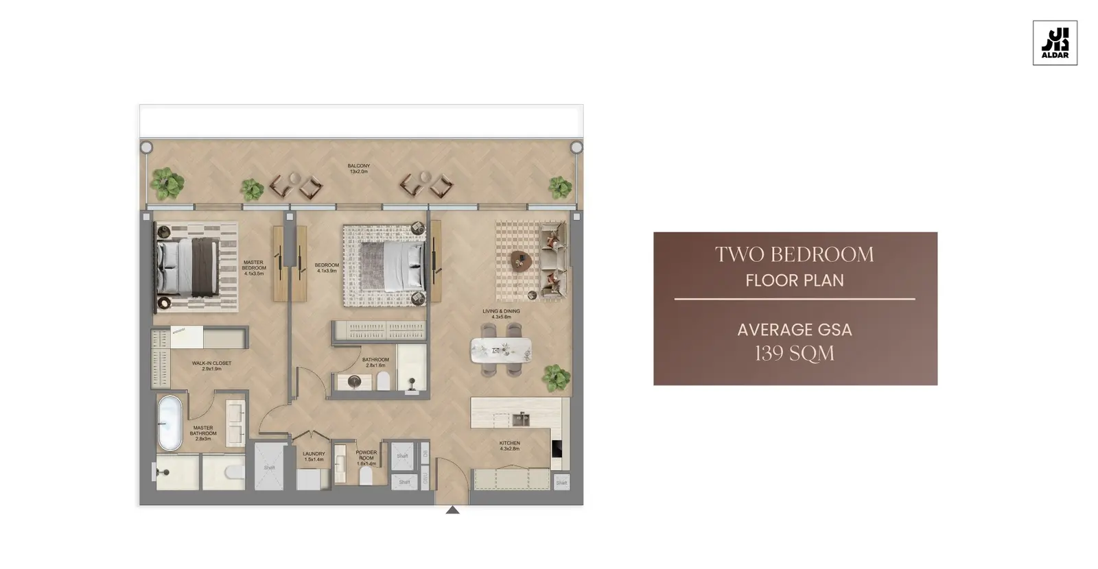 2 Bedroom Apartment floor plan