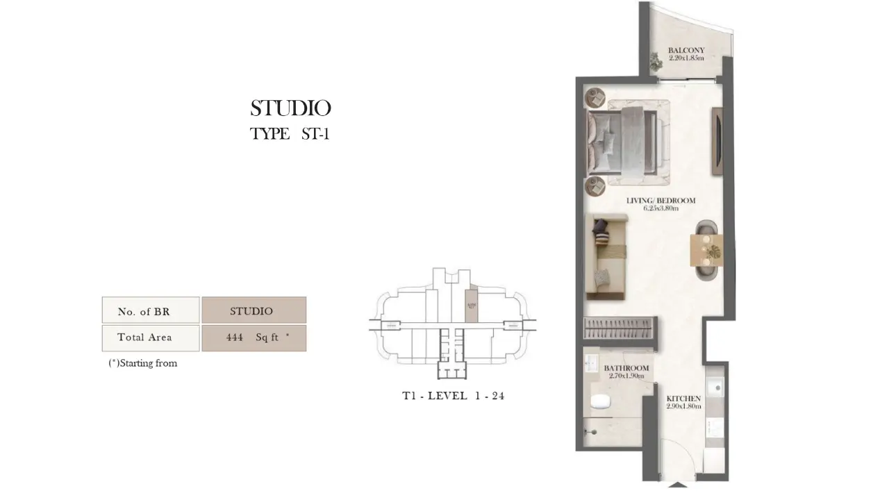 Studio Apartment floor plan