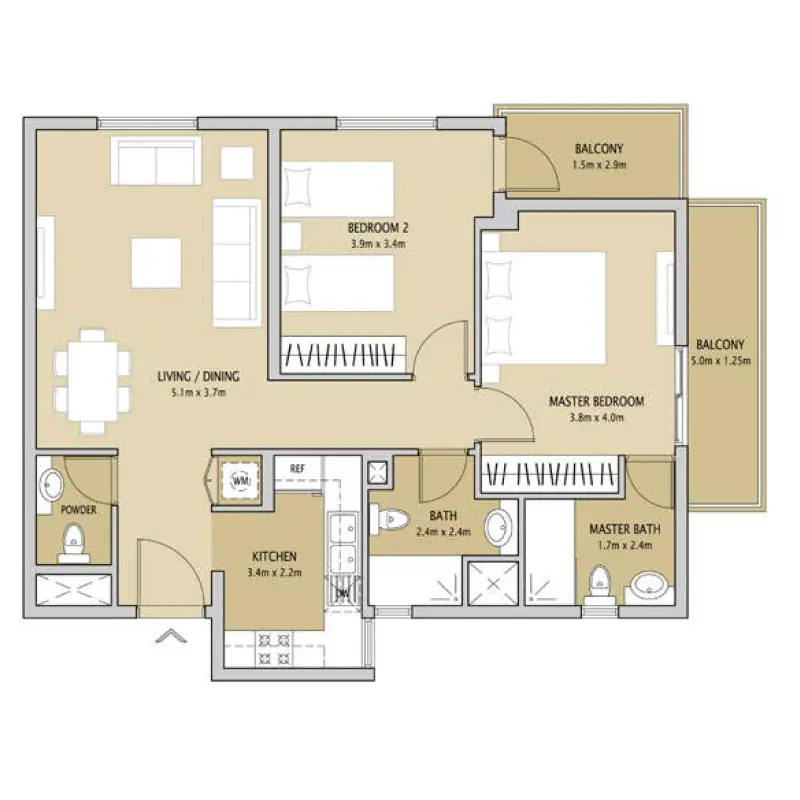 2 bedroom