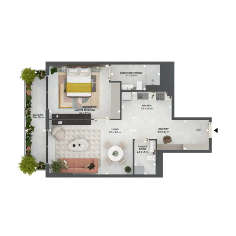 1 bedroom