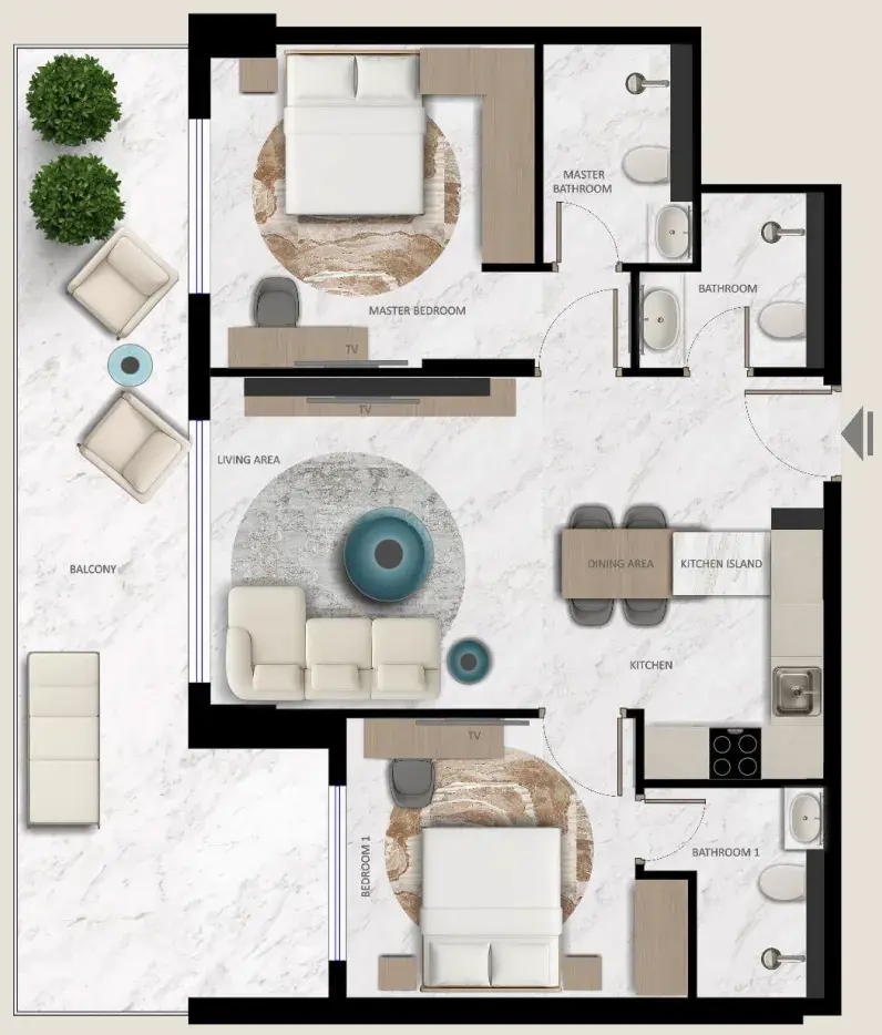 2 Bedrooms apartments - Aark Terraces
