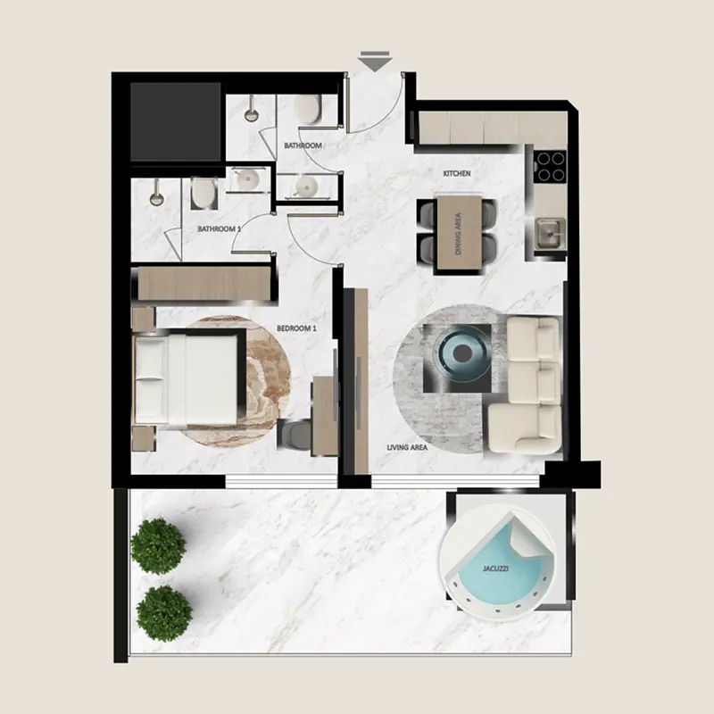 1 bedroom + jacuzzi Apartments -  Aark Terraces