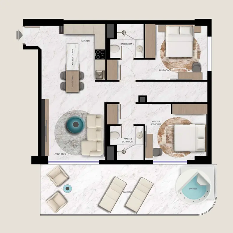 2 bedroom + jacuzzi Apartments -  Aark Terraces