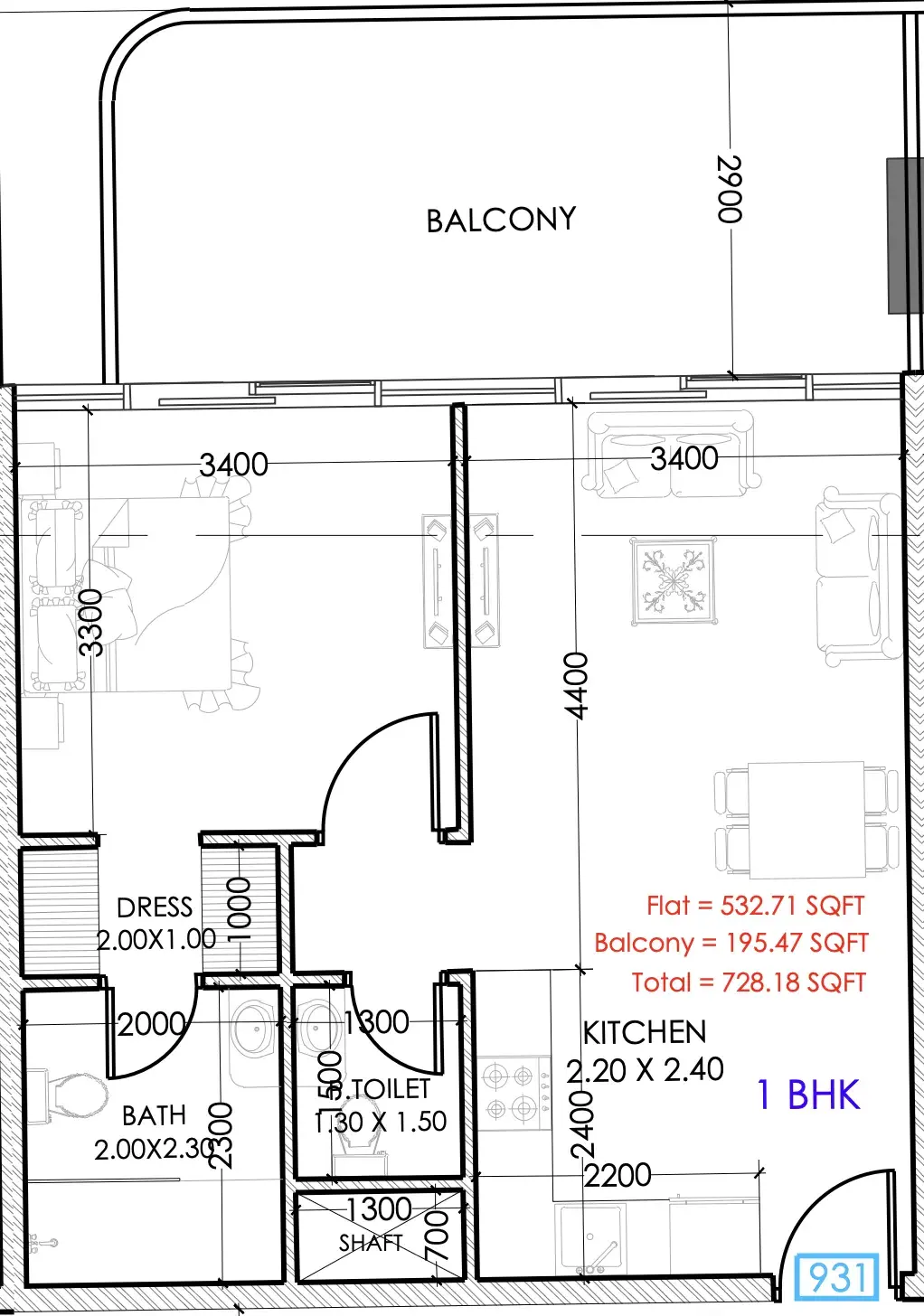 1 Bedroom apartments - Terra Tower