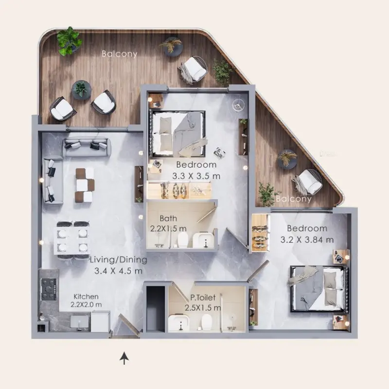 2 bedroom