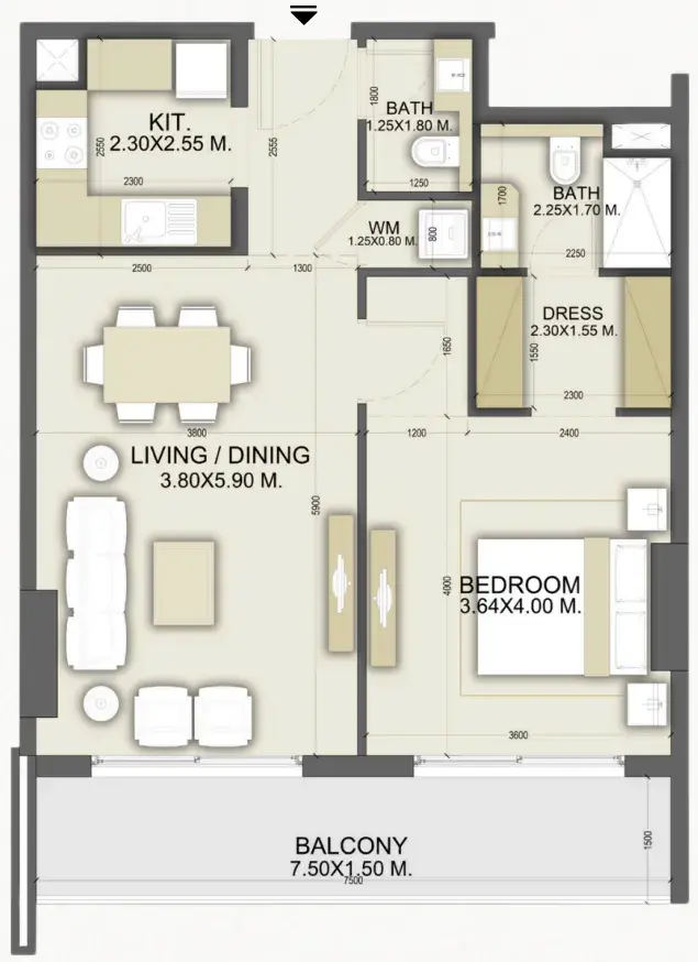 1 Bedroom apartments - Dalmore Tower