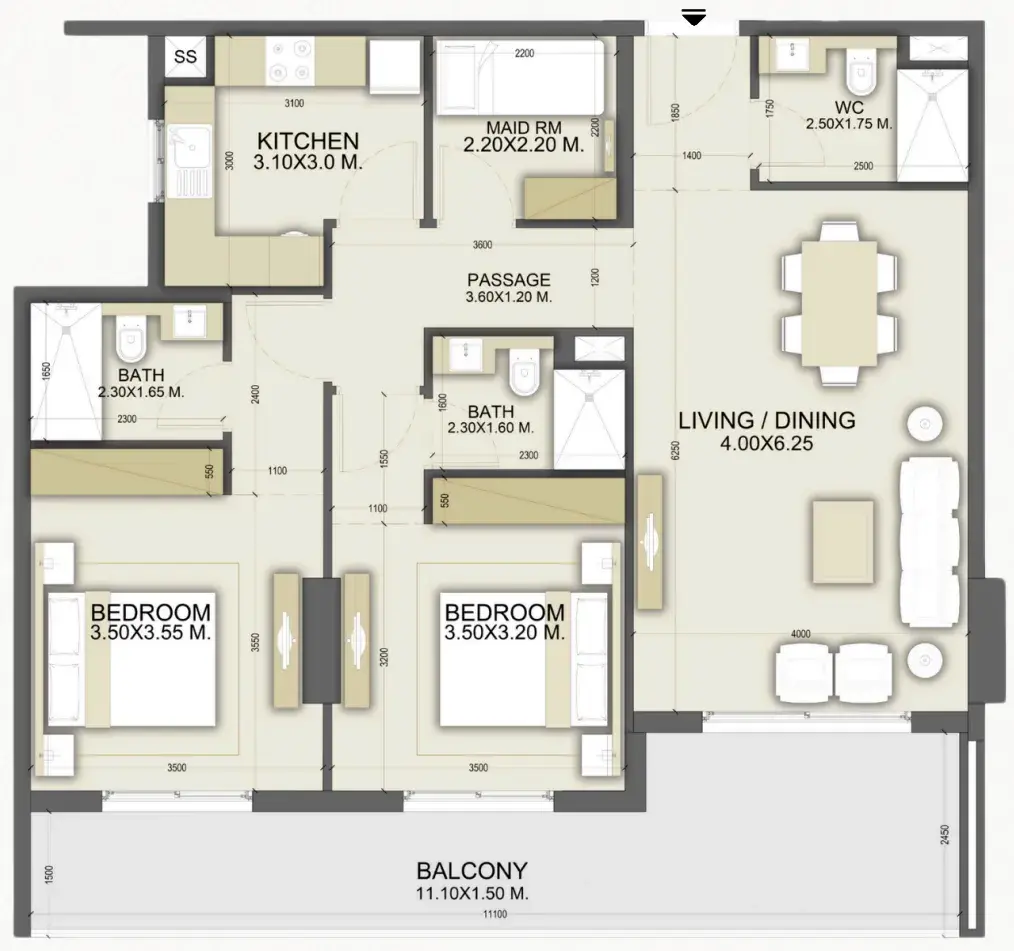 2 Bedrooms apartments - Dalmore Tower