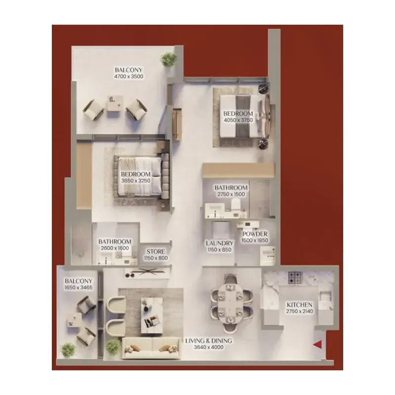 2 Bedrooms apartments - Bliss Tower