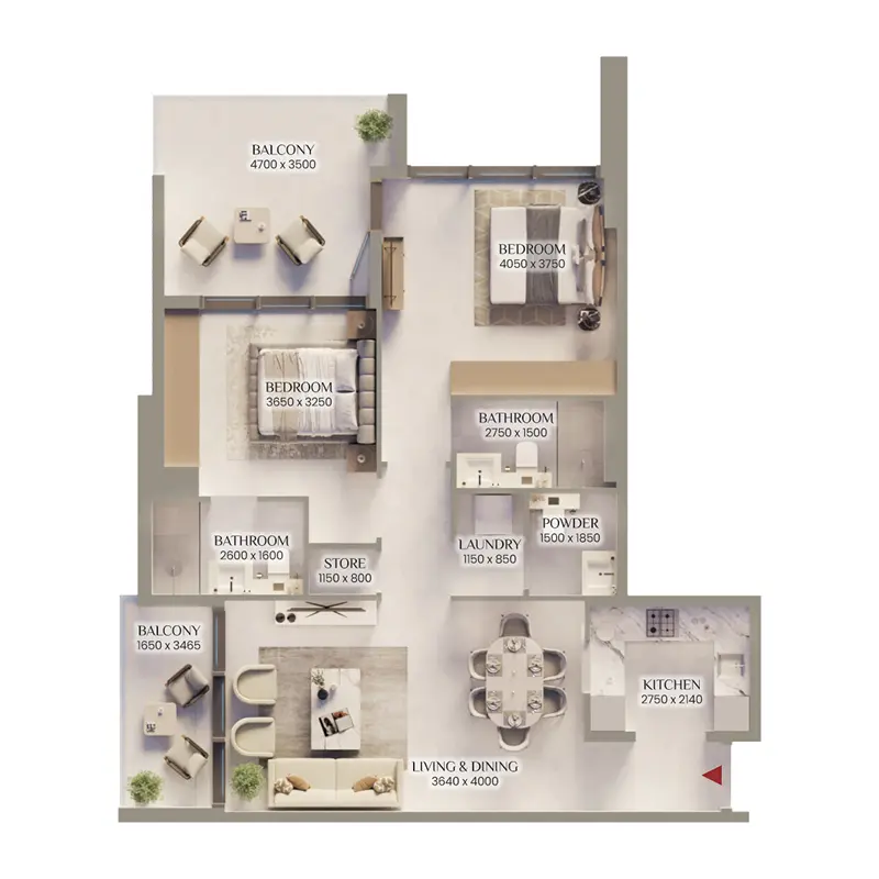2 bedroom Apartments -  Bliss Tower