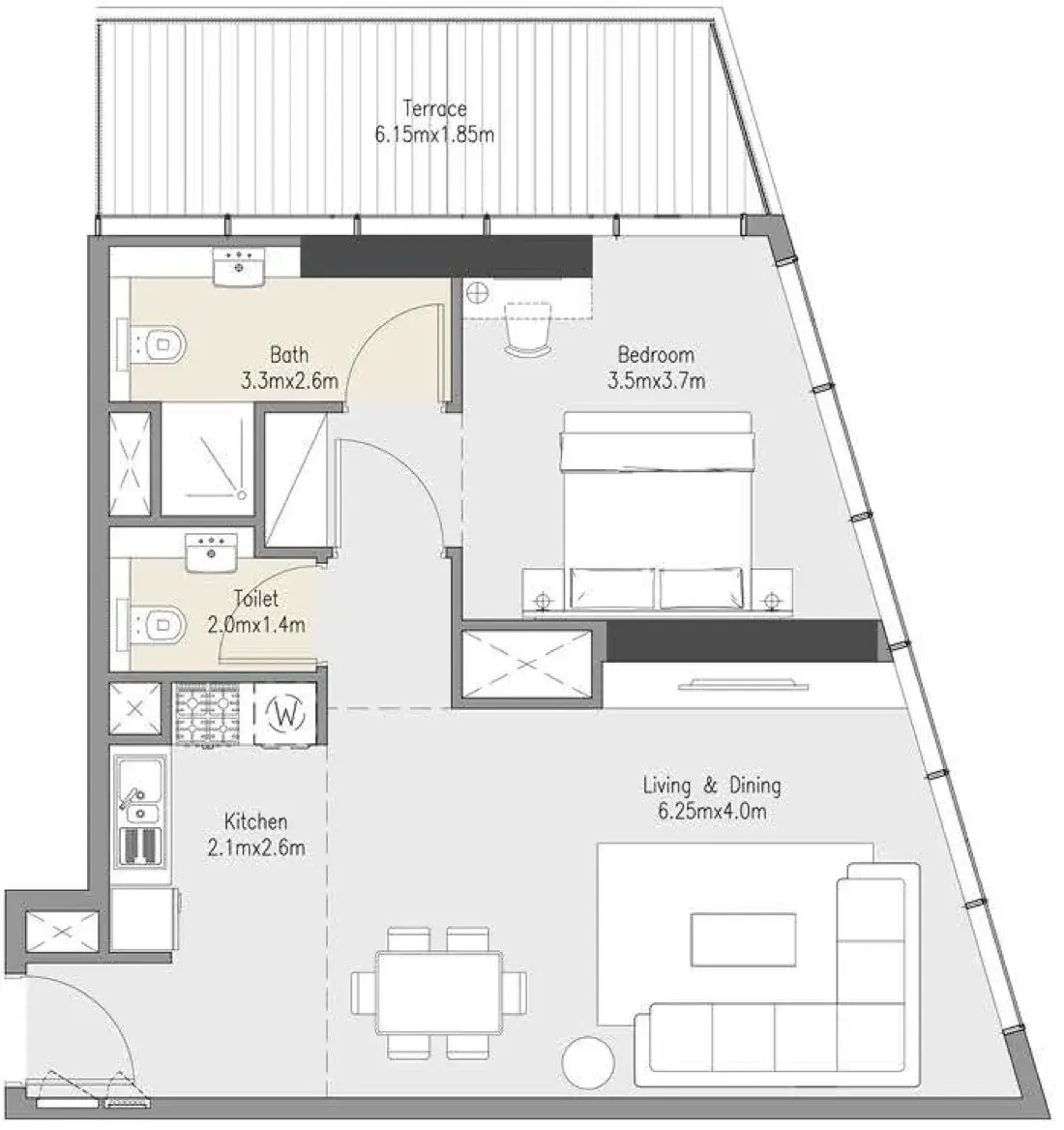 1 Bedroom apartments - Zenith Residences