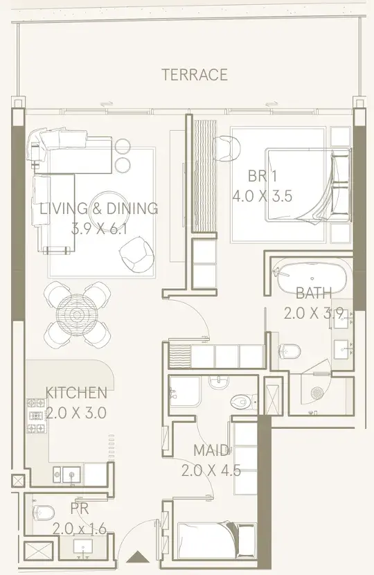1 Bedroom apartments - Saas Hills