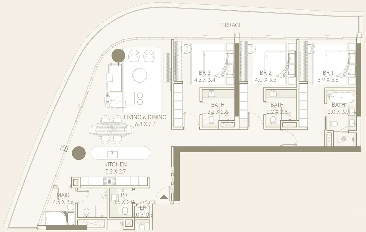 3.5 bedrooms apartments - Saas Hills
