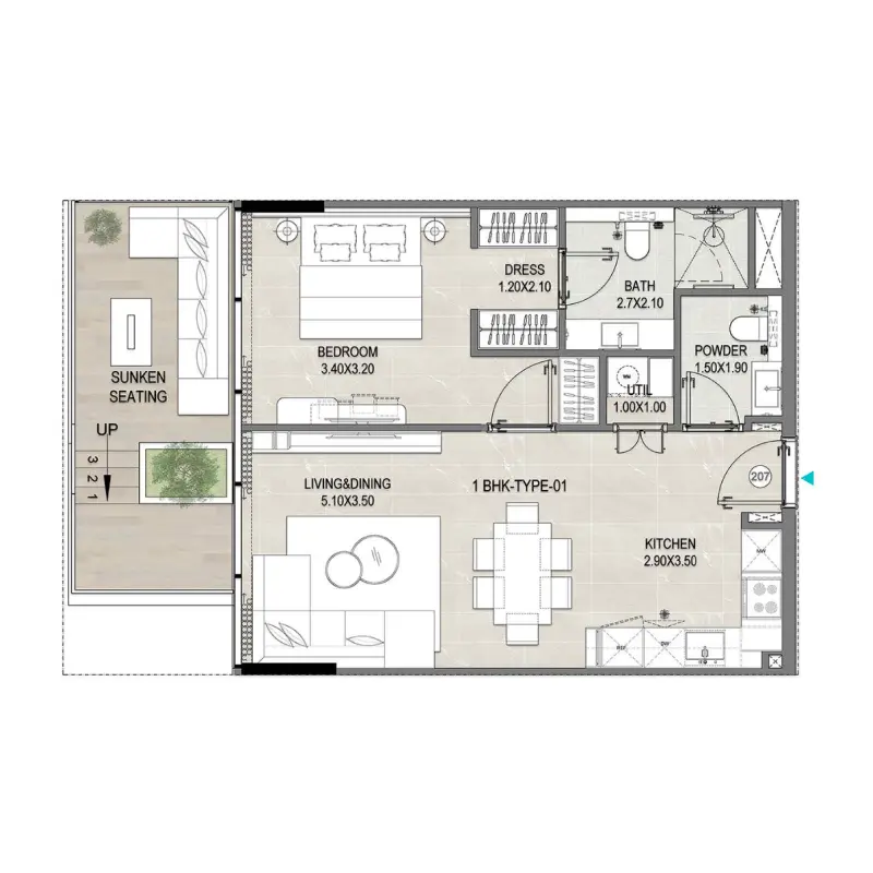 1 bedroom