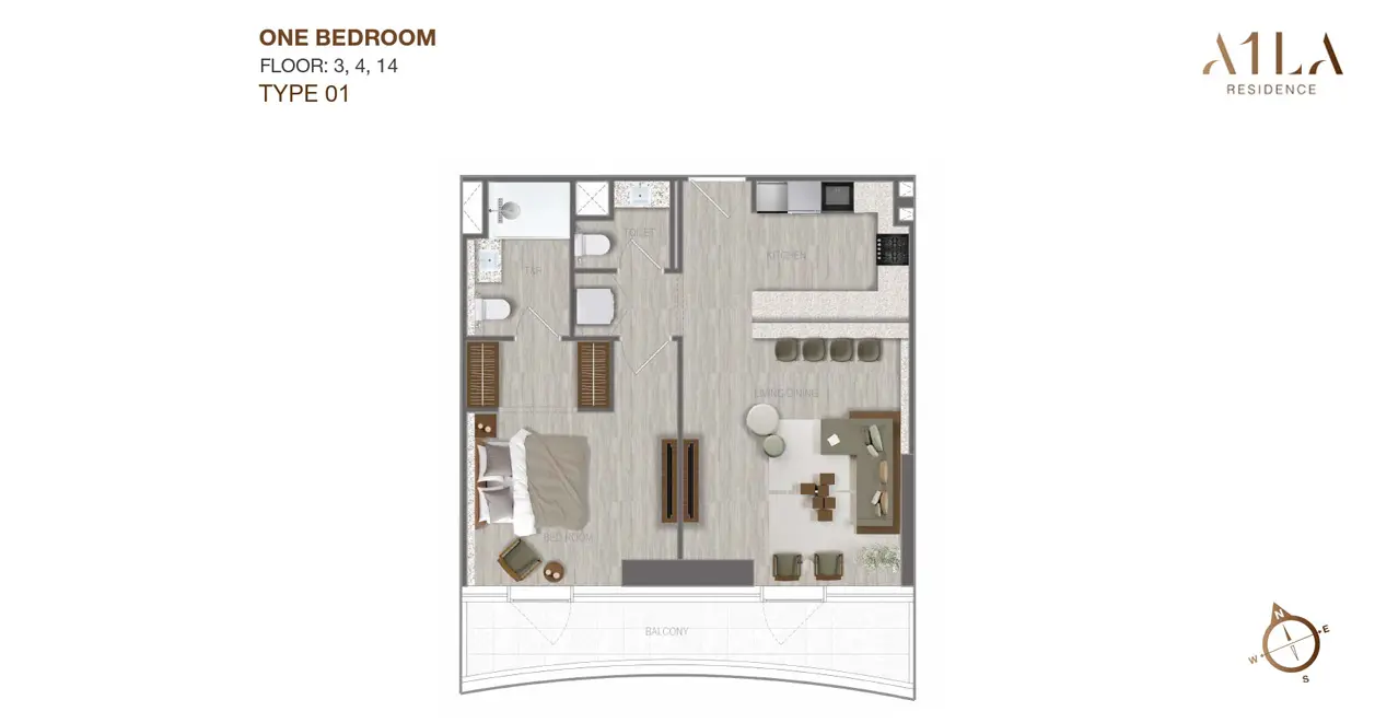 1 Bedroom Apartment floor plan