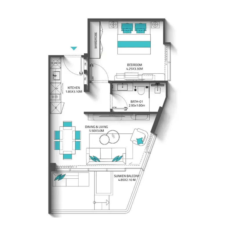 1 Bedroom apartments - Reef 998