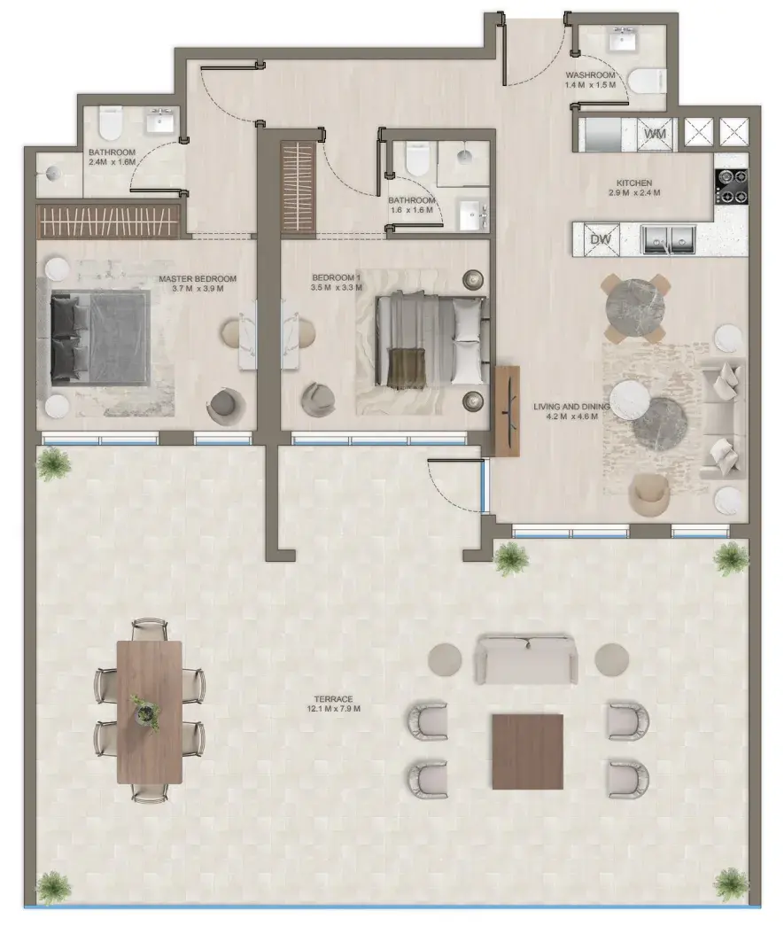 2 Bedrooms apartments - The Corner