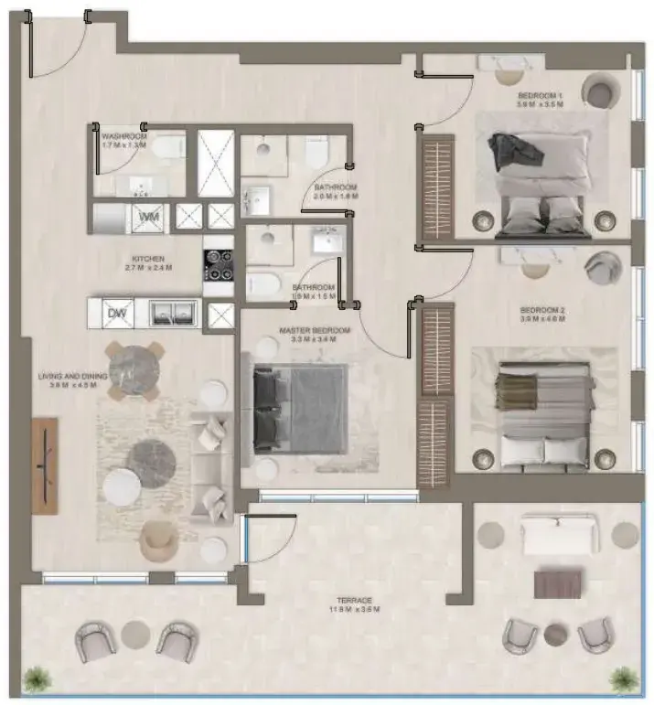 3 Bedrooms apartments - The Corner