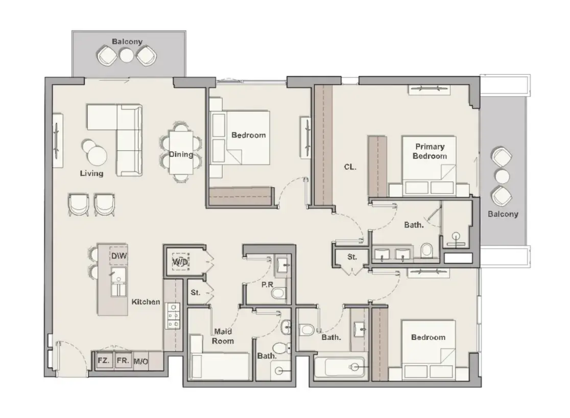 3 Bedrooms apartments - Belgravia Gardens