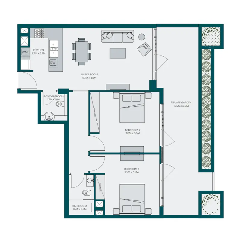 2 bedroom