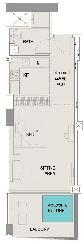 Studio apartments - Trillionaire Residences