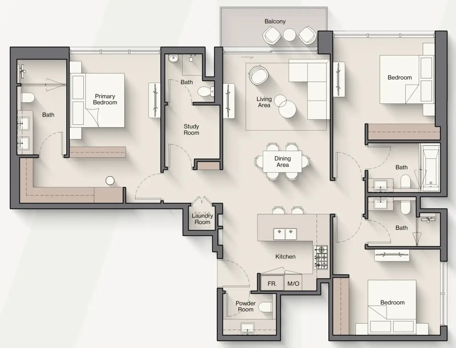 3 Bedrooms apartments - Windsor House