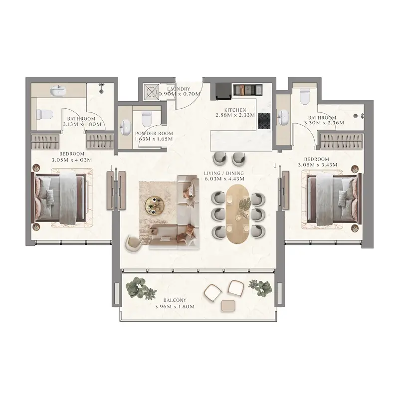 2 bedroom Apartments -  Taiyo Residences