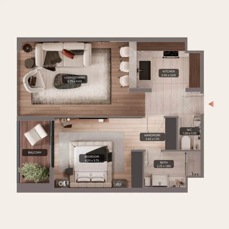 1 bedroom
