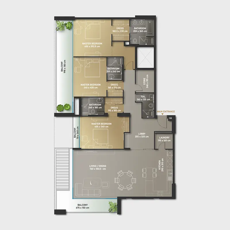3 bedroom Apartments -  Olaia Residences