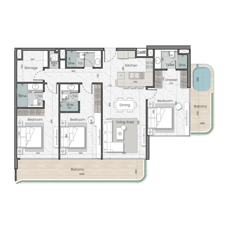 3 bedroom