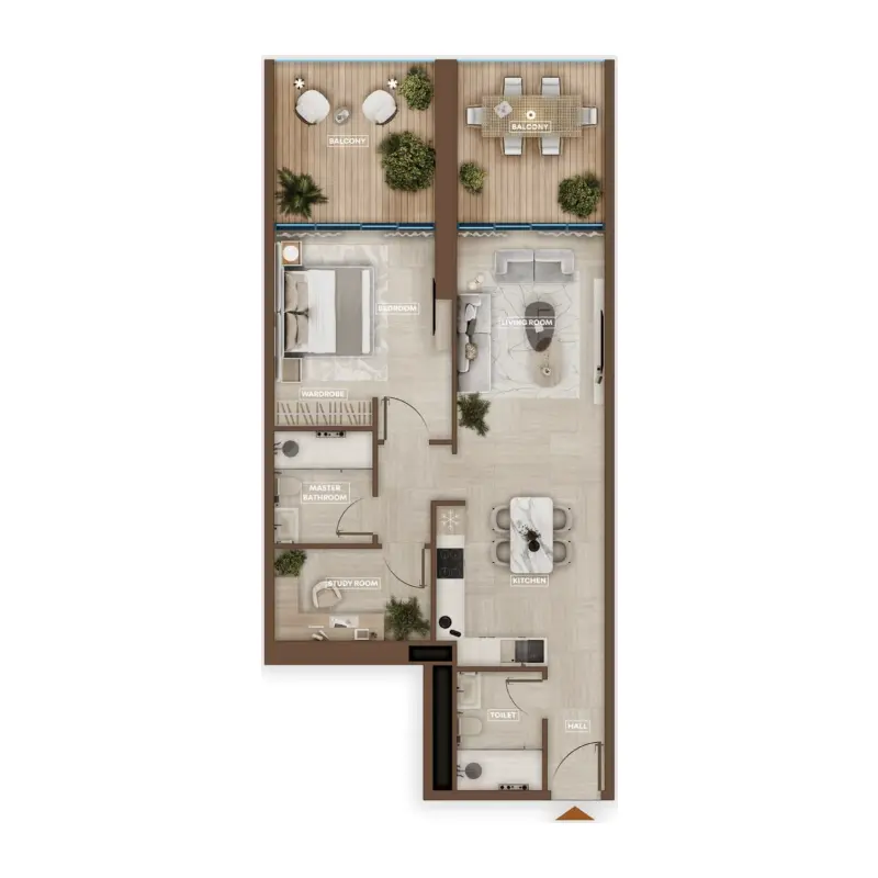 1,5 bedroom