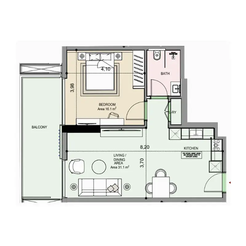 1 Bedroom apartments - Edgewater Residences 1, 2 and 3
