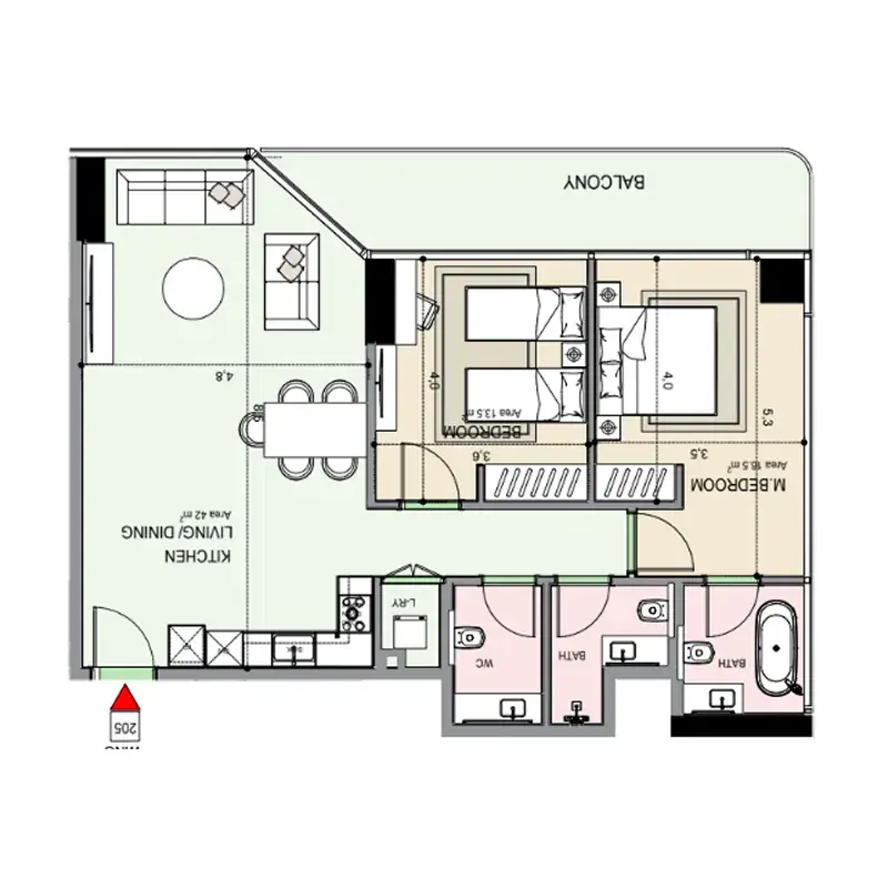 2 Bedrooms apartments - Edgewater Residences 1, 2 and 3