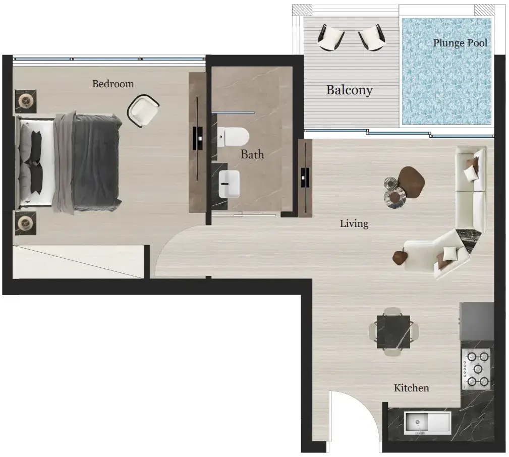 1 Bedroom apartments - Rijas Majan