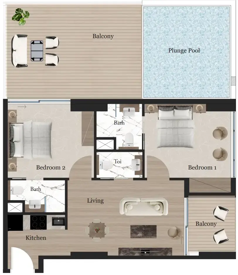 2 Bedrooms apartments - Rijas Majan