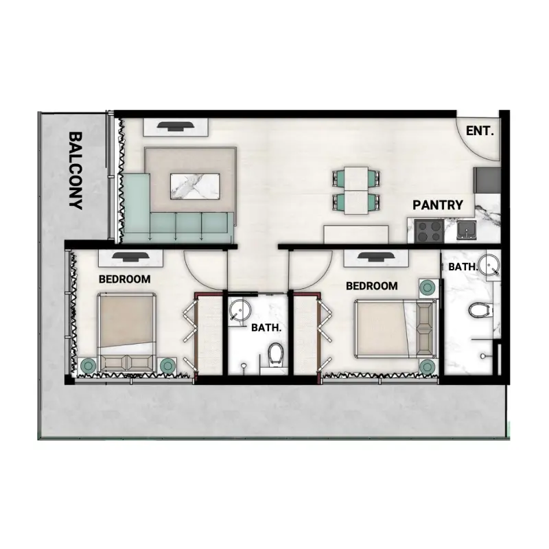 2 bedroom