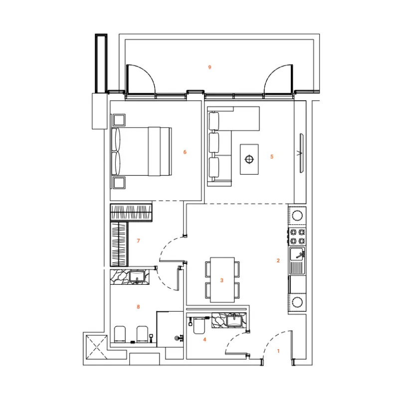 1 bedroom