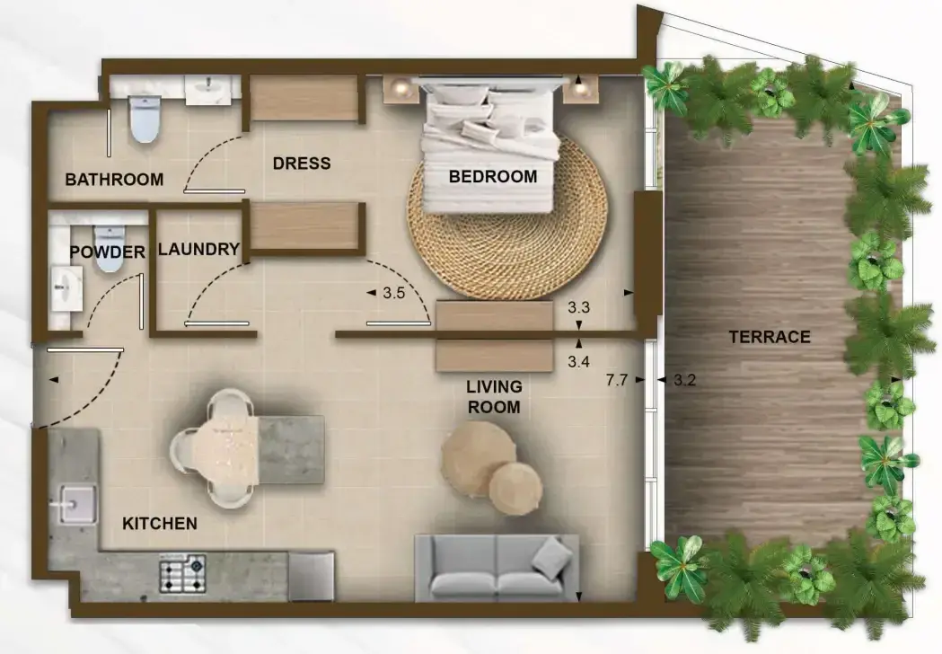 1 Bedroom apartments - 105 Residences by Kamdar