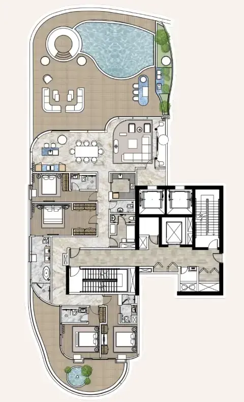 4 Bedrooms penthouse - One Canal Residences