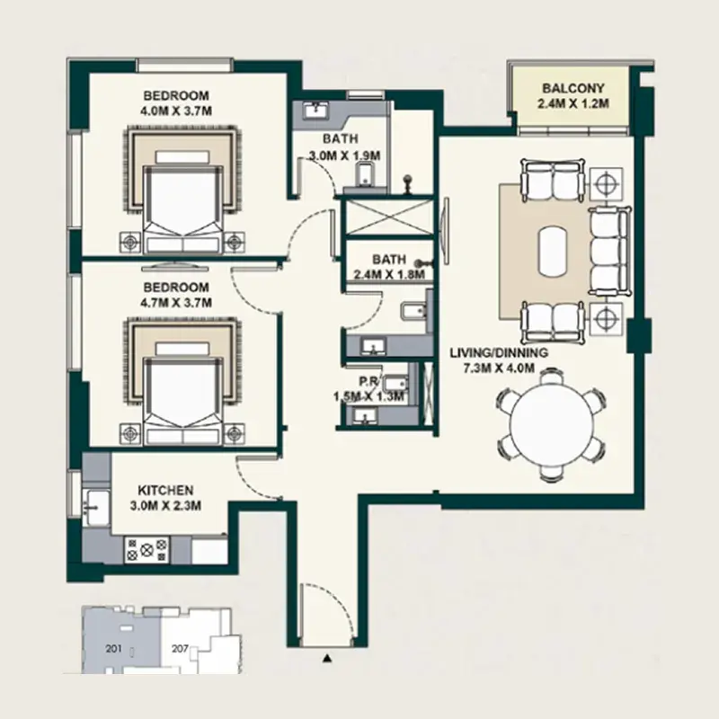 2 Bedrooms apartments - Exotica by Al Marina