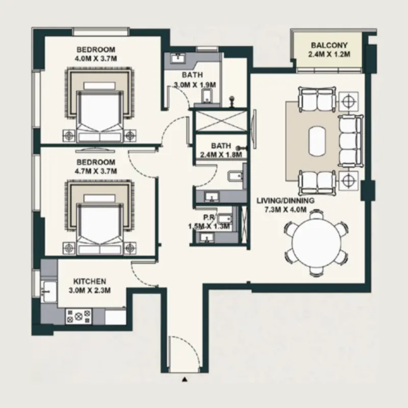 2 bedroom
