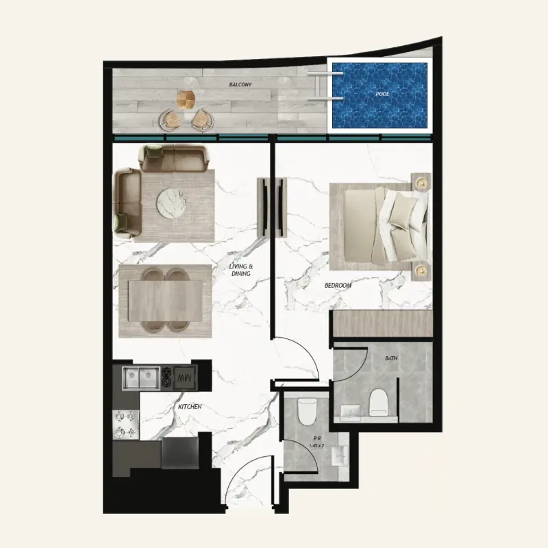 1 bedroom