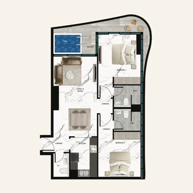 2 bedroom