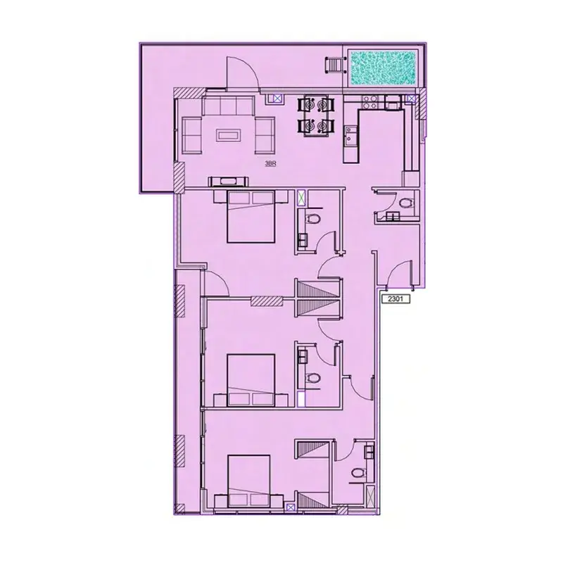 3 Bedrooms apartments - Samana Waves Phase II