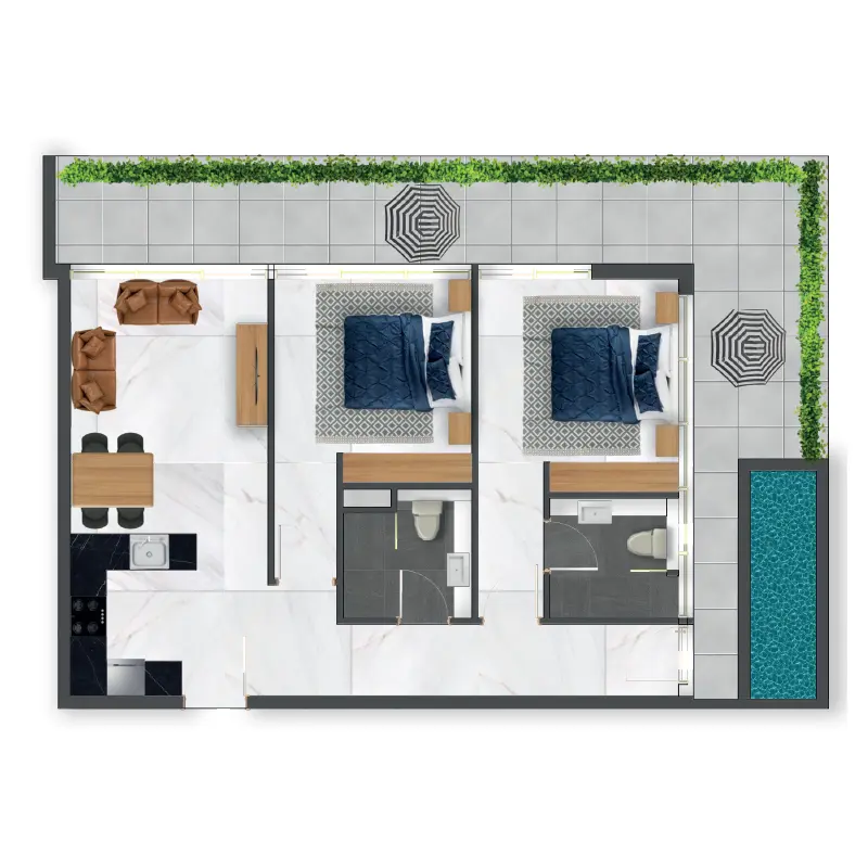 2 bedroom