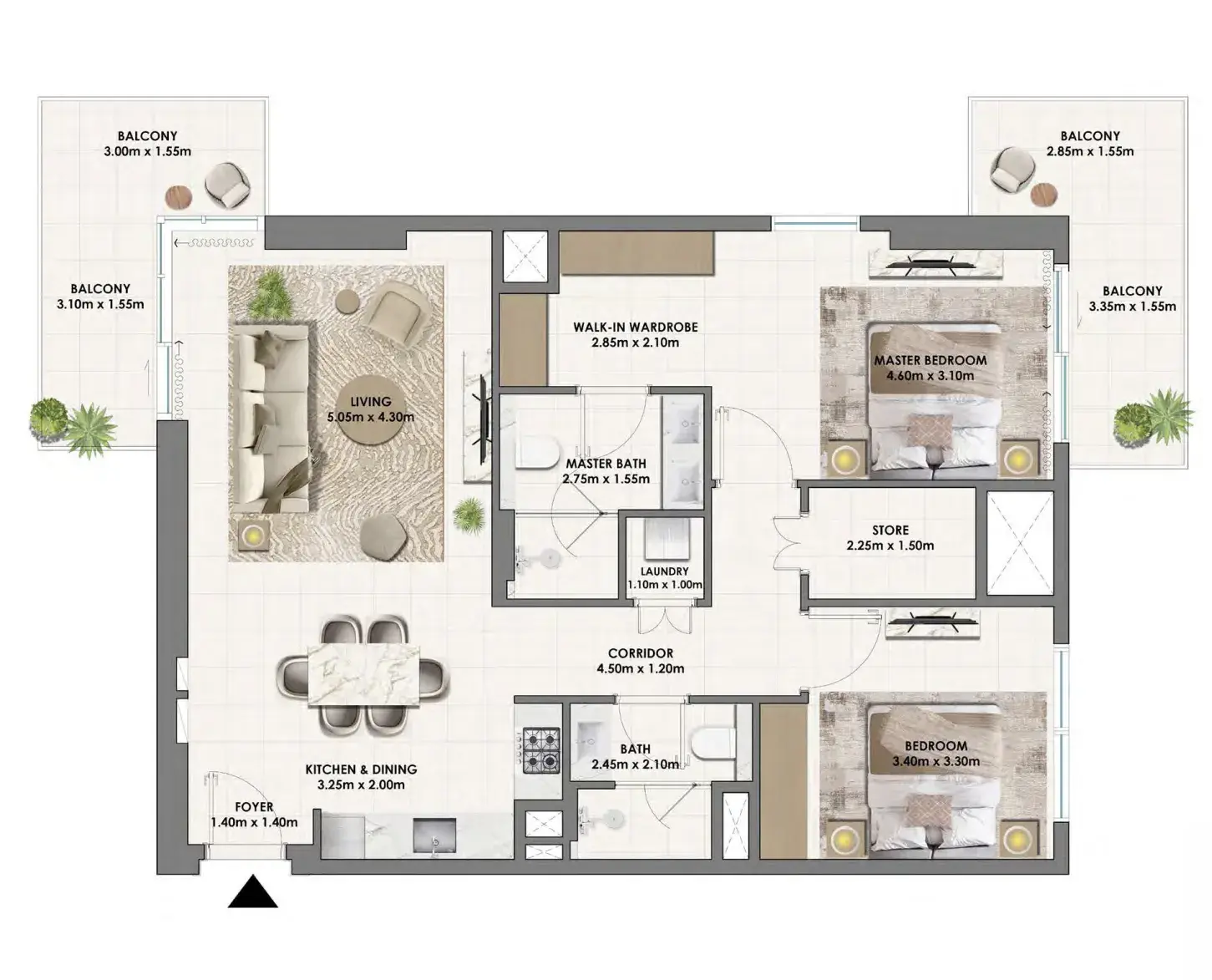 2 Bedrooms apartments - Parkwood Emaar