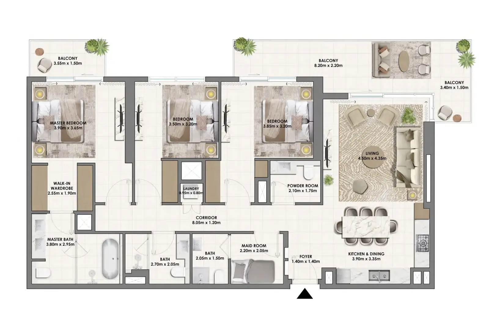 3 Bedrooms apartments - Parkwood Emaar