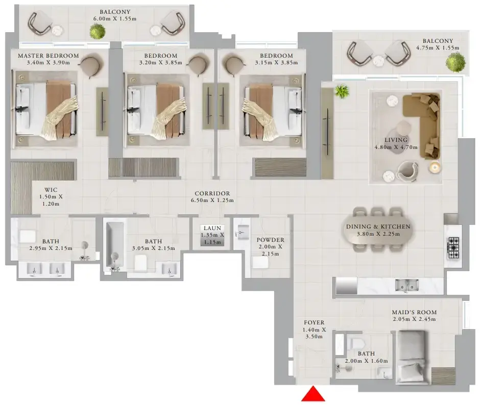 3 Bedrooms apartments - Valo