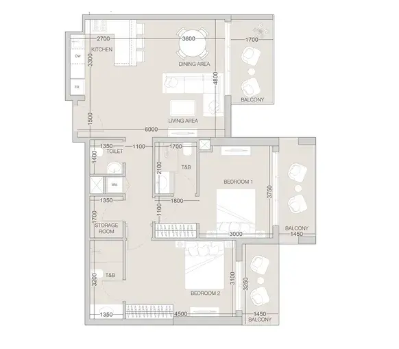 2 Bedrooms apartments - The Fifth